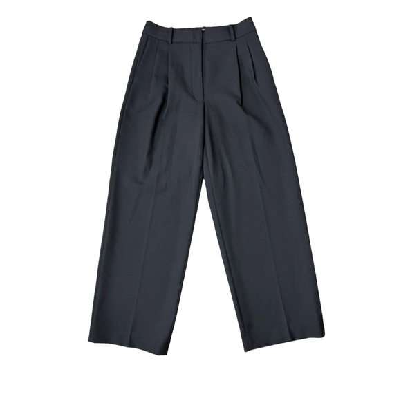 Babaton Pants - Aritzia Babaton Black Pleated Wide-Leg High-Rise Pants Quiet Luxury Office EUC